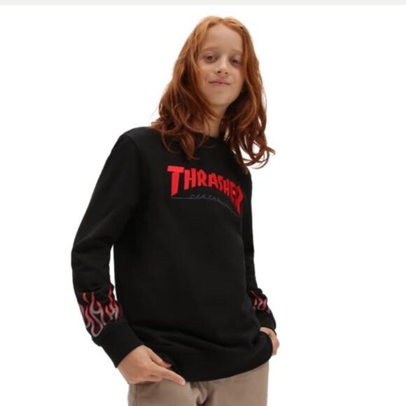Vans Other - Vans X Thrasher Kids Flame Sweatshirt Size S